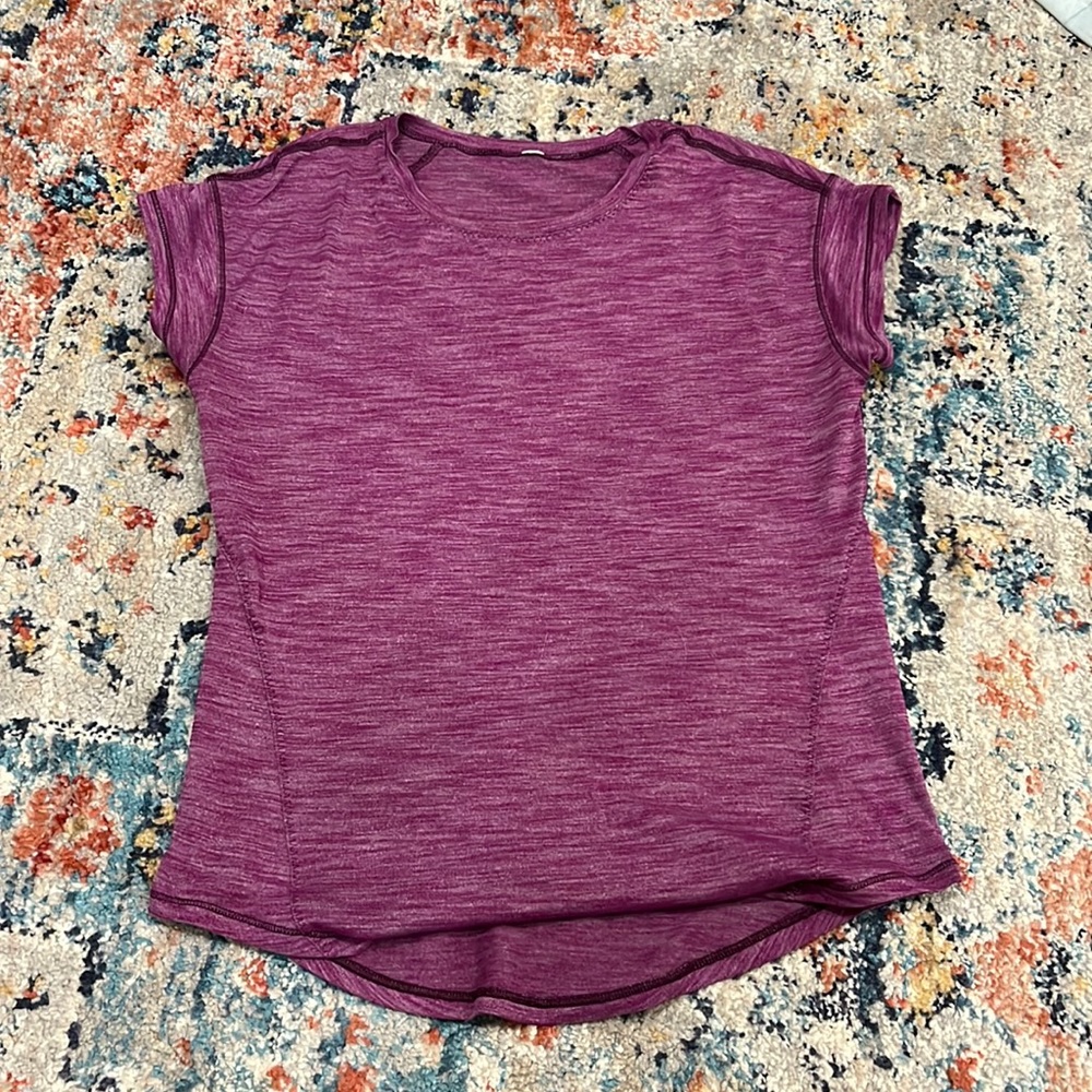 purple heathered lululemon shirt